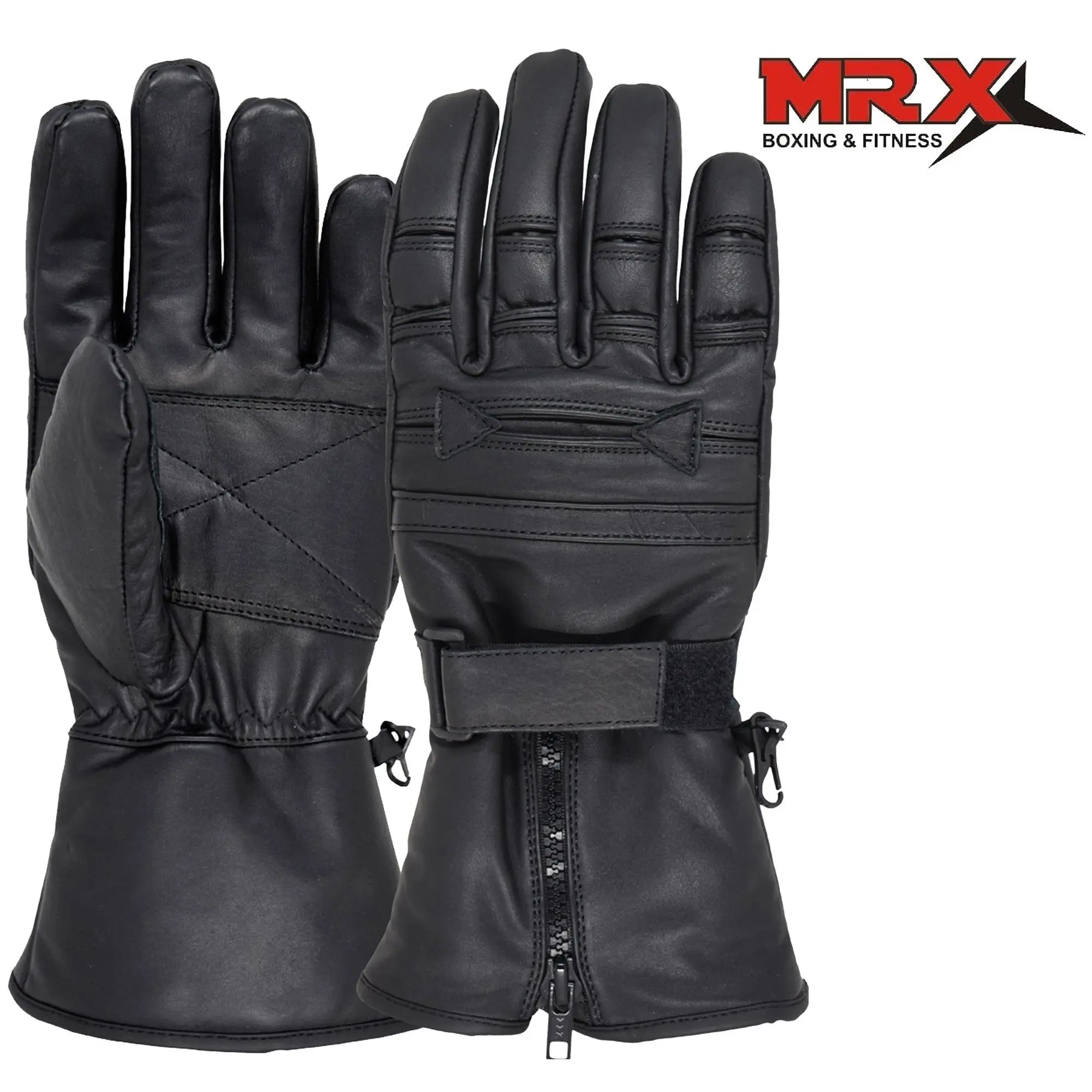 MRX Thick Universal Men's Leather Gloves - Riding, Motorcycle-Inspired Sports, Leather Biker Gloves for Winter Cold Weather Driving, Riding Gloves