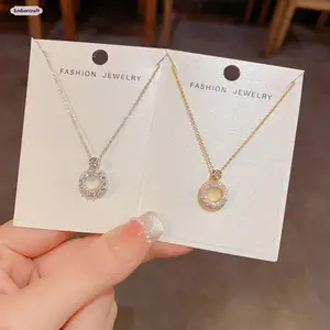 Rotating Crystal Round Pendant Necklace for Women, Sparkling Spinner Necklace, Elegant Dainty Statement Jewelry for Daily Wear, Party, Date Night, Wedding and Gift