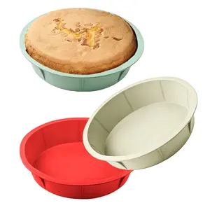 Silicone Round Cake Pan, Food Grade Silicone Baking Mold, Heat Resistant -40°C to 230°C, Easy Release Reusable, Oven Microwave Freezer Safe Baking Pan for Cheesecake Sponge Cake