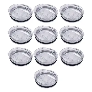 10 Pcs 20 oz Skinny Tumbler Replacement Lids Plastic Splash Covers tops for 20 oz coffee cup lids Clear Cup Covers for 2.64 Inch Mouth Tumbler Cooler