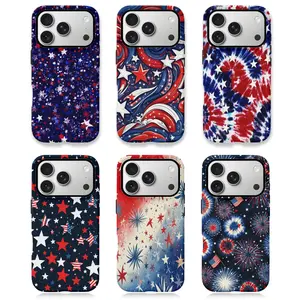 Stars And Stripes Pattern Tie Dye Flag Design Fireworks Celebration Print American Flag Motif Patriotic Star Background Explosive Firework Display Phone CaseSuitable for iPhone 17/16/15/14/13/12/11 ProMax/Plus and Samsung Galaxy