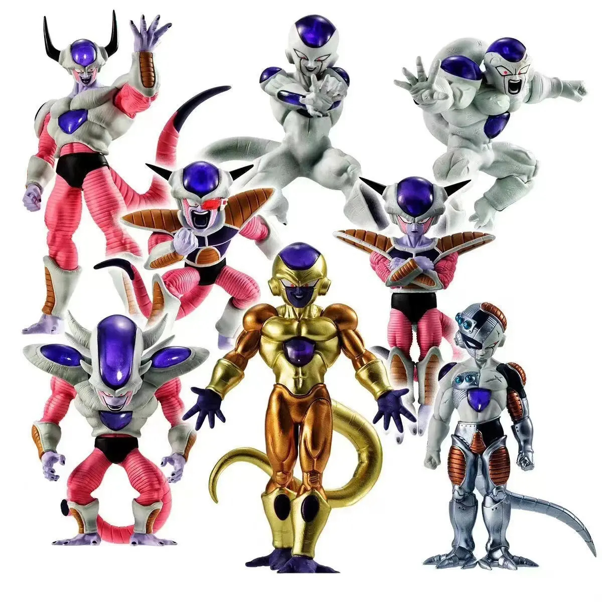 Frieza figure, battle-damaged muscles, Frieza anime figurine, trendy gashapon toy, ornament, model.