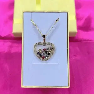 Multicolor heart necklace