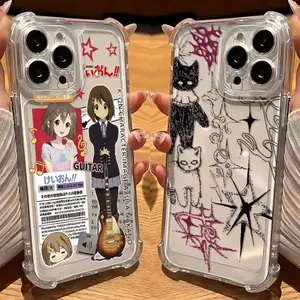 Cute Cartoon Y2K Style Phone Case Compatible with iPhone 17 16 15 14 13 12 11 Pro Max Air X XSMAX Shockproof Transparent Soft Back Cover