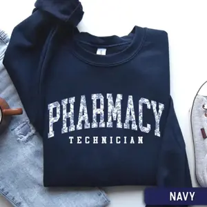 Pharmacy Technician Sweatshirt, Preppy Pharmacist Crewneck, Pharmacy Graduation Gift, Pharmacy Tech Student Sweater, Pharmacy Work Gift outfits women