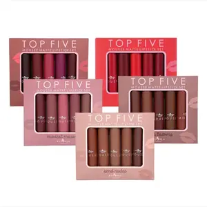 Italia Deluxe Top Five Mousse Matte Lipstick Set Hydrating Transparent long lasting lipsticks Individual