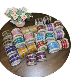 Metal Bangles - Silky Colorful Metal Bangles Sets with Variety of Colors and Designs Size 2.4"