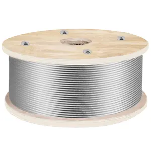 Summervibes VEVOR 316 Stainless Steel Wire Rope 500ft Length, Steel Wire Cable 3/16 Inch, Steel Cable Railing Decking With 1x19 Strands Construction, 4700lbs Breaking Strength For Stair, Handrail, Clothesline