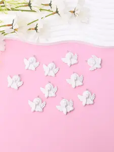 10 Cartoon Angel Charms for DIY Jewelry Making, Perfect for Earrings, Necklaces, Bracelets, Keychains, Daily Accessories