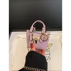 New Handheld Small Square Bag, Fashion Rhombic Chain Bag, Metal Chain Decor Elegant Shoulder Crossbody Bag, Perfect Daily Use Choice, Stylish Square Bag