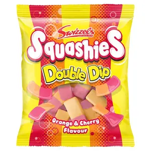 Swizzels Squashies Double Dip Orange  Cherry Flavour 120g