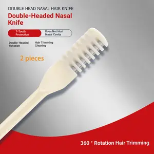 Manual Nasal Hair Trimmer, Dual-Head Ear Spoon Cleaner, Portable Nose Hair Removal Tool for Men and Women, Essential Grooming Kit