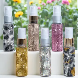 10ML Refillable Glass Bottle with 0.35oz Vacuum Pump and Diamond Inlays, Leak-Proof Cap for Skincare, Cosmetic, Travel-Friendly Container, Ideal Gift for Women, Birthday Present, Daily Bathroom & Home Use, Makeup Storage, Beauty Essential