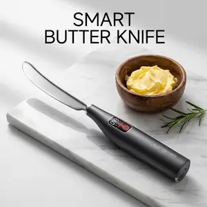 Heated Butter Knife with Digital Display - USB Rechargeable Electric Spreader, Real-Time Temperature Control, Safe Heating Kitchen Gadget for Toast, Cheese, Jam Accurate Temp Sensor Knife, Auto Warm Stainless Steel Cutter