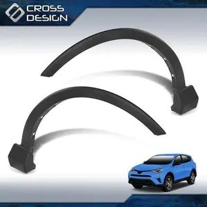 CROSSDESIGN Front Driver & Passenger Side Fender Trims Molding Fit For Toyota Rav4 2016-2019