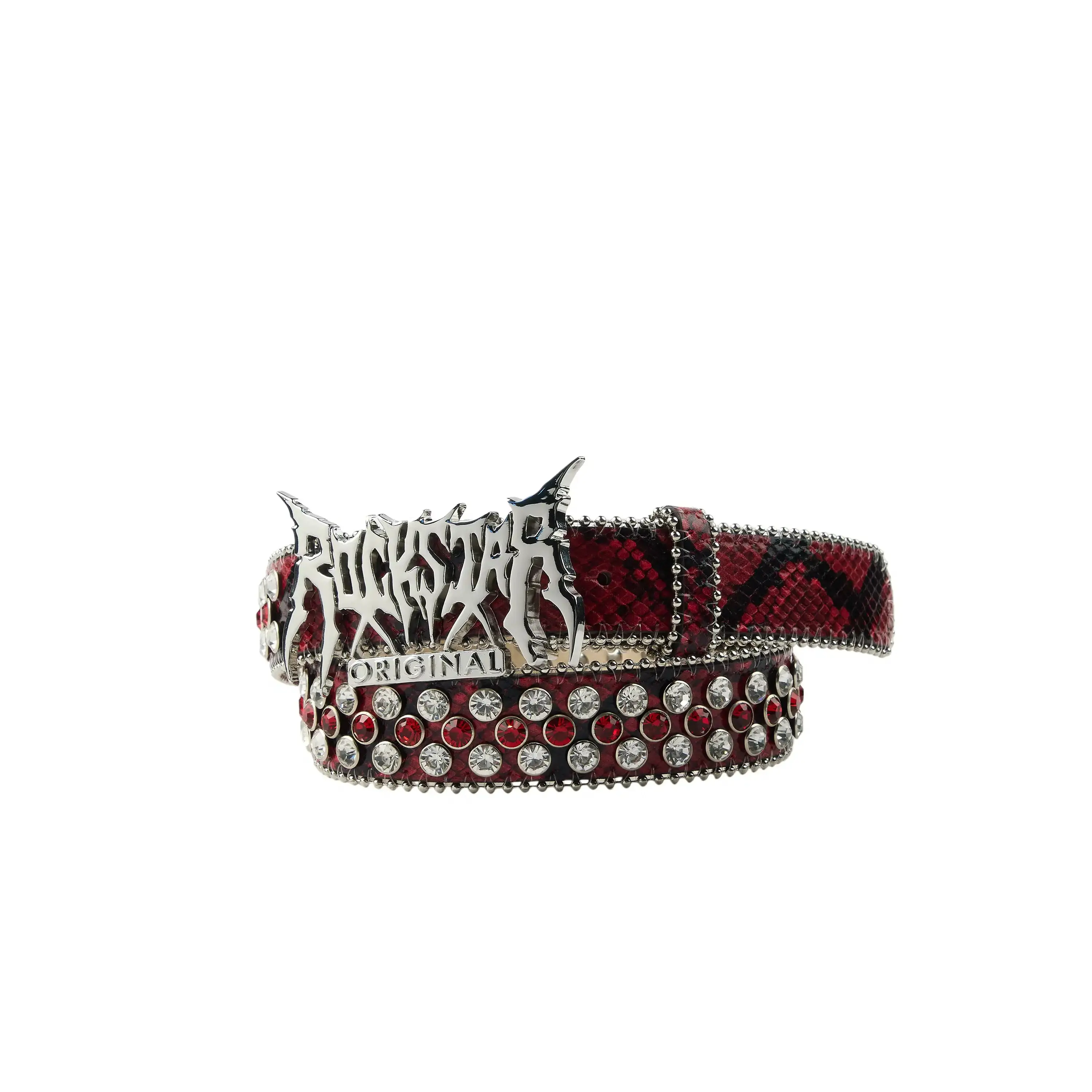 Boys Elms Black/Red Rockstar Logo Belt
