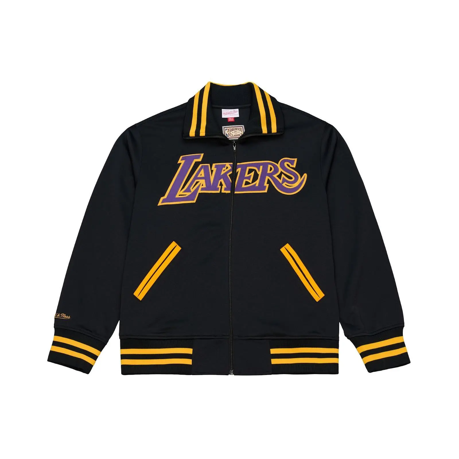 Los Angeles Lakers Black Playoff Win Full-Zip Jacket NBA Throwback Outerwear Vintage Fan Gear Mitchell & Ness