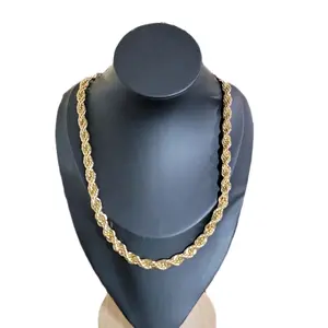 Rope Chain 14k Gold-Plated Material 22" 55cm Beautiful Classic Style Necklace for Everyday Wear