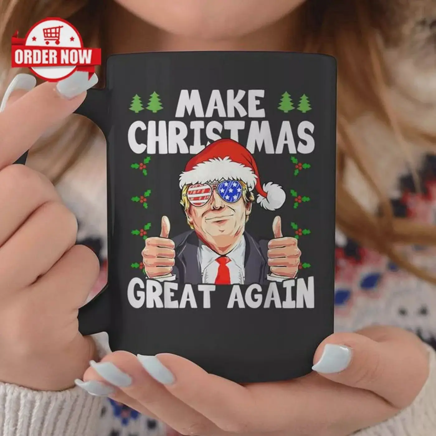Make Christmas Great Again Trump Xmas Pajamas Holiday Coffee Mug