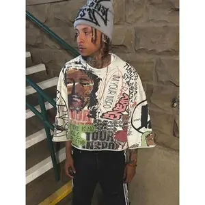 220g Heavyweight Cotton Men's Graphic T-Shirt - Bold Letter & Portrait Print, Regular Fit Crew Neck Short Sleeve, Machine Washable Summer Casual Tee for Adults