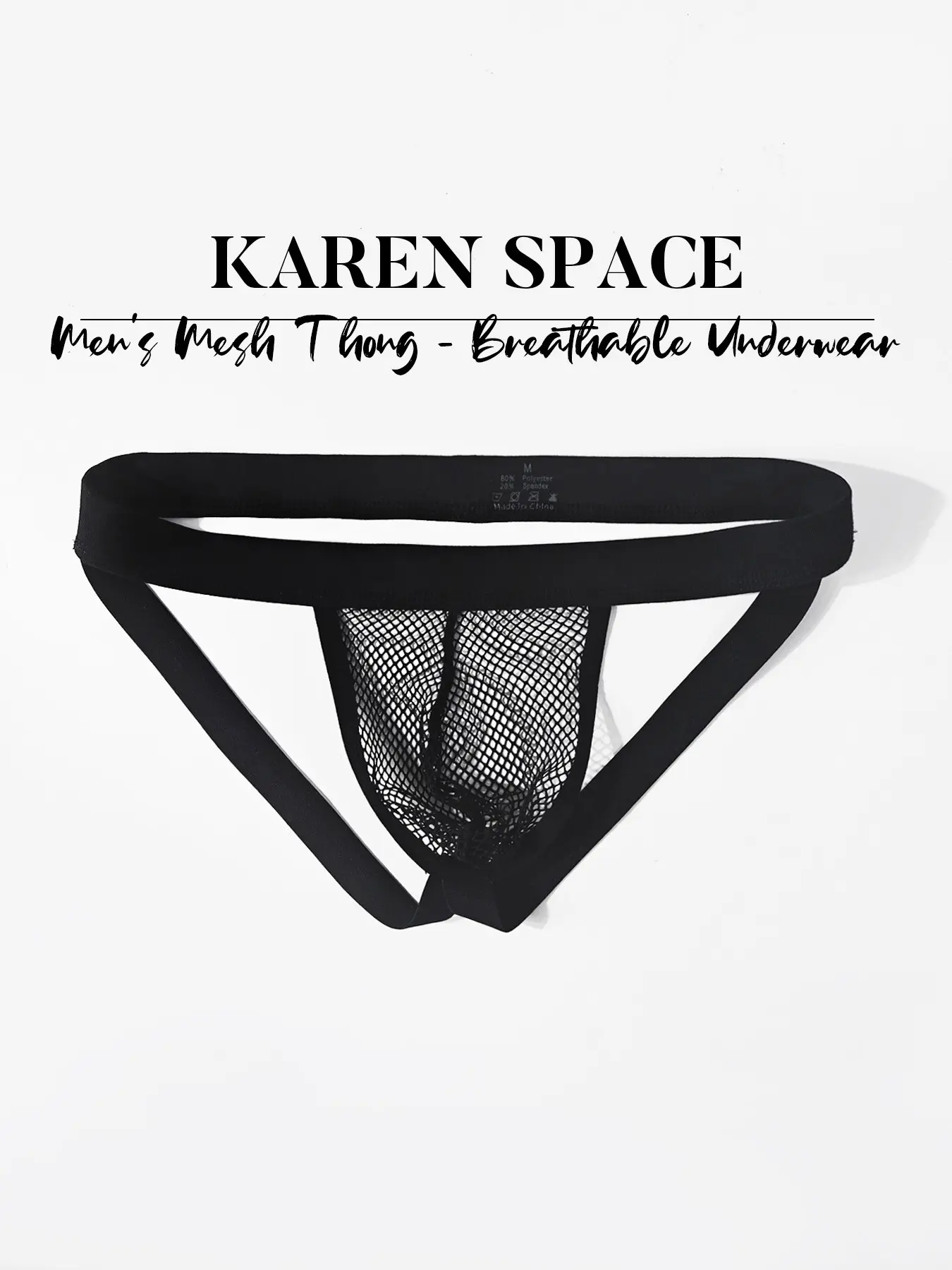 A set of men's mesh open-hole triangle underwear. Cool and comfortable breathable double-ply pants. Solid color sexy T-shaped pants. Essential underwear for young men in summer. Stretchy underwear Breathable Undergarments