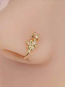 [Simple U-shaped Nose Clip Jewelry] 1 Simple Flower Copper Nose Clip Non-pierced Nose Ring U-shaped Nose Decoration Jewelry
