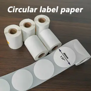 5-roll pack of 30 * 30mm/40 * 40mm/50 * 50mm white circular label paper, universal Phomemo M110/M120/M200/M220, commercial label using Phomemo M110 hot circular label, DIY logo design using label, name label,