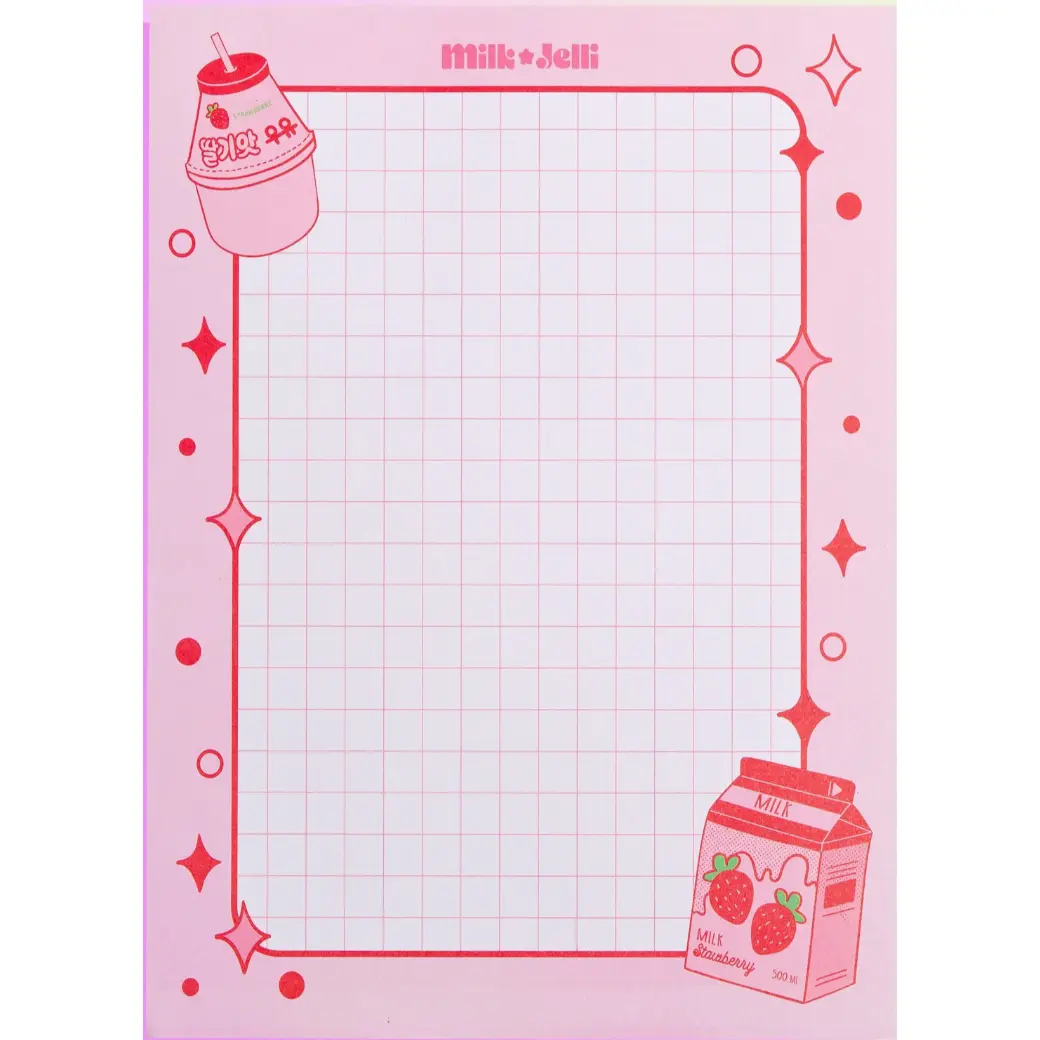Strawberry Milk X-Large Notepad