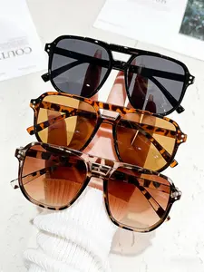 3 Pairs Women's Fashion Rectangular Glasses, Dual Bridge Design, PC Frame, Multicolor Lenses, Casual Eyewear for Daily Wear