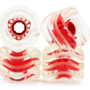 SHARK WHEEL 72MM, 78A DNA - CLEAR WITH RED HUB