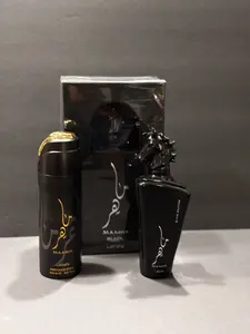 LATTAFA MAAHIR BLACK EAU DE PERFUME 100ml + PERFUME SPRAY 200ml Gift Set for Men and Women
