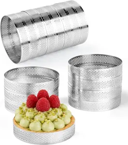 16 Pack 4 Inch Stainless Steel Tart Rings, Heat-Resistant Baking Rings for Cookie, Small Pastry, Mousse Cake, Crumpet and Dessert Cooking