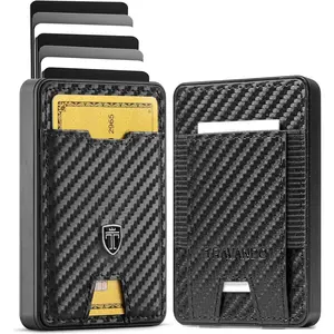 Swype Slim Wallet for Men Metal RFID Blocking Mens Wallet Card Case (Carbon)