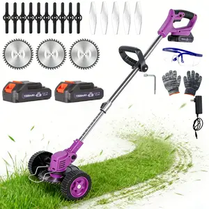 【TM4】Portable Home Cordless ElectricLawnmower, Garden Weeder/Wireless Mower Features 3Blade Types And Two High-capacity Lithium-ion