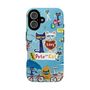Adorable Pete the Cat Tough Phone Case, Cute & Stylish Protection for Your Phone, gift for fans, cute protective cover, gift iPhone Case Compatible with iPhone 15 16 14 17 Pro Max 13 12 11 XR AIR XS Plus Cute Soft Silicone Drop Protection Rugged and Durab