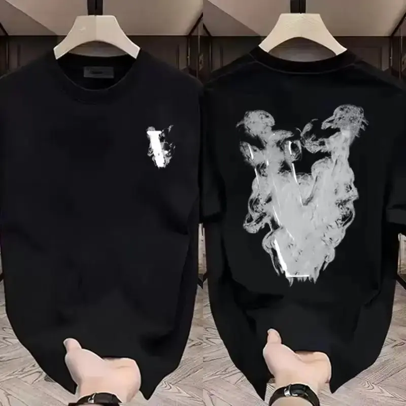 Men's printed short-sleeve T-shirt, perfect for summer casual wear, available in couple sets, stylish and loose-fit, youthful and vibrant Streetwear Crewneck   good graphic tees Breathable Classic