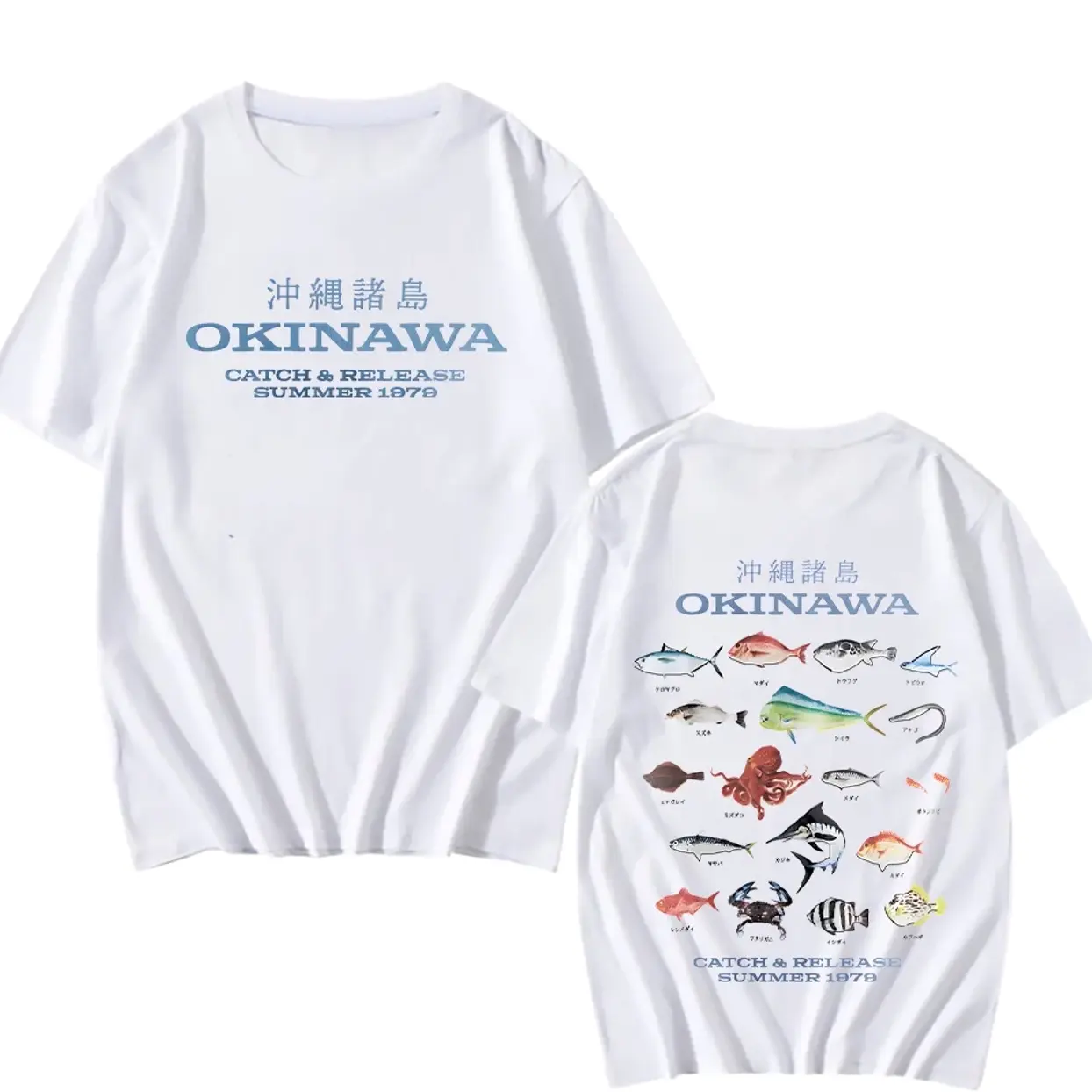 Okinawa Catch Release Summer 1979 T-shirts Casual Cotton Tee Sea Fishing Enthusiasts Clothing Short Sleeve Tshirts O-neck Tops BDD