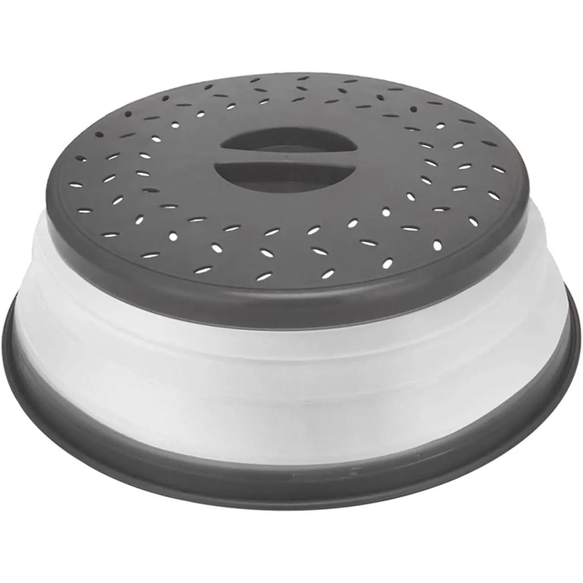 Thermoplastic Rubber Microwave Splatter Cover,Microwave Cover for  Fruit Drainer, Dishwasher Safe 10.5 inch (GREY)
