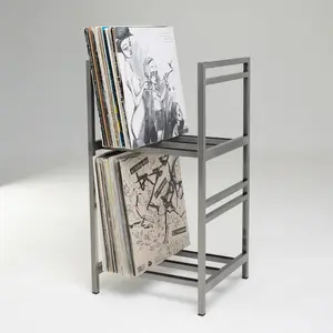 Vinyl holder Qube 2 // Holds up to 180 LP // Red metal rack