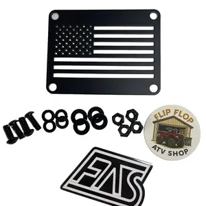 American Flag Honda ATV Fender Warning Label Delete Plate
