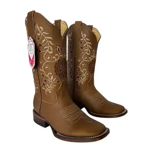 Stephy’s Boots Women Cowgirl Boots with Square Toe, Genuine Leather, Decorative Features for Versatile Wear - Footwear, Shoe, Walking Shoes