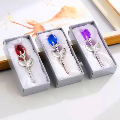 Blue Glass Rose for Gf TikTok Shop - Main Image