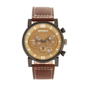 Breed Men's Ryker Chronograph Brown Leather Strap Watch