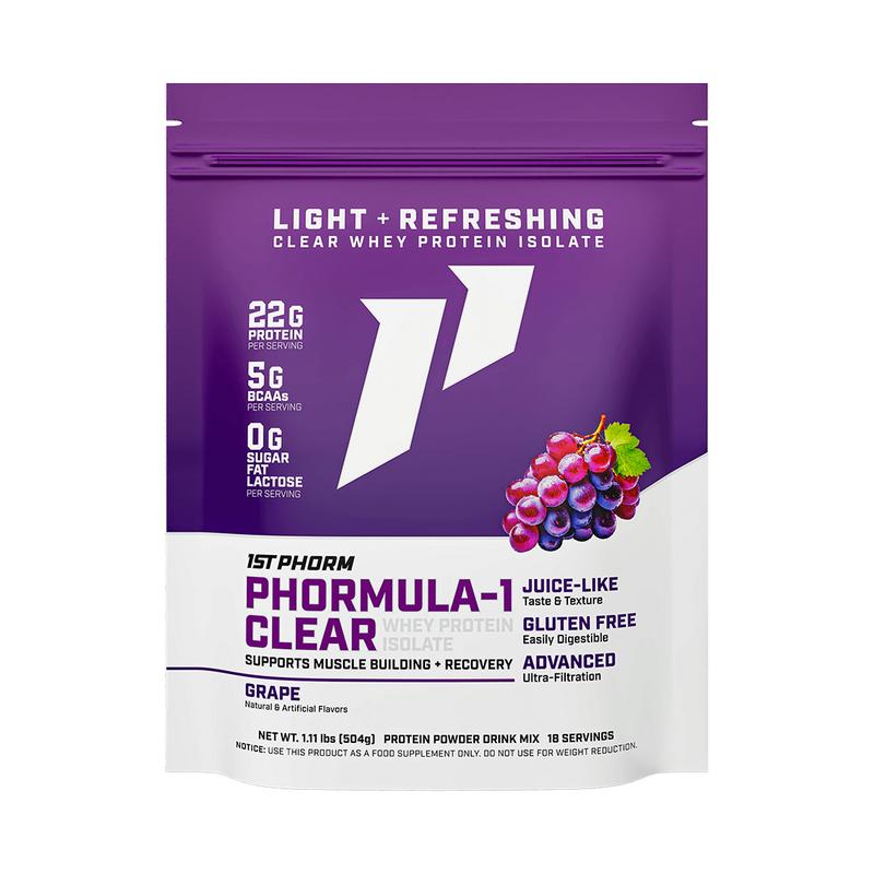 1st Phorm Phormula-1 Clear Whey Protein Isolate Shake Powder, Lactose, Soy, Nut & Gluten-Free, 0g Sugar