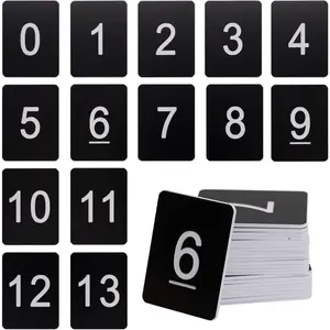 Rectangle Plastic Numbered Tags Number Disc Number Token (0-25, Black)