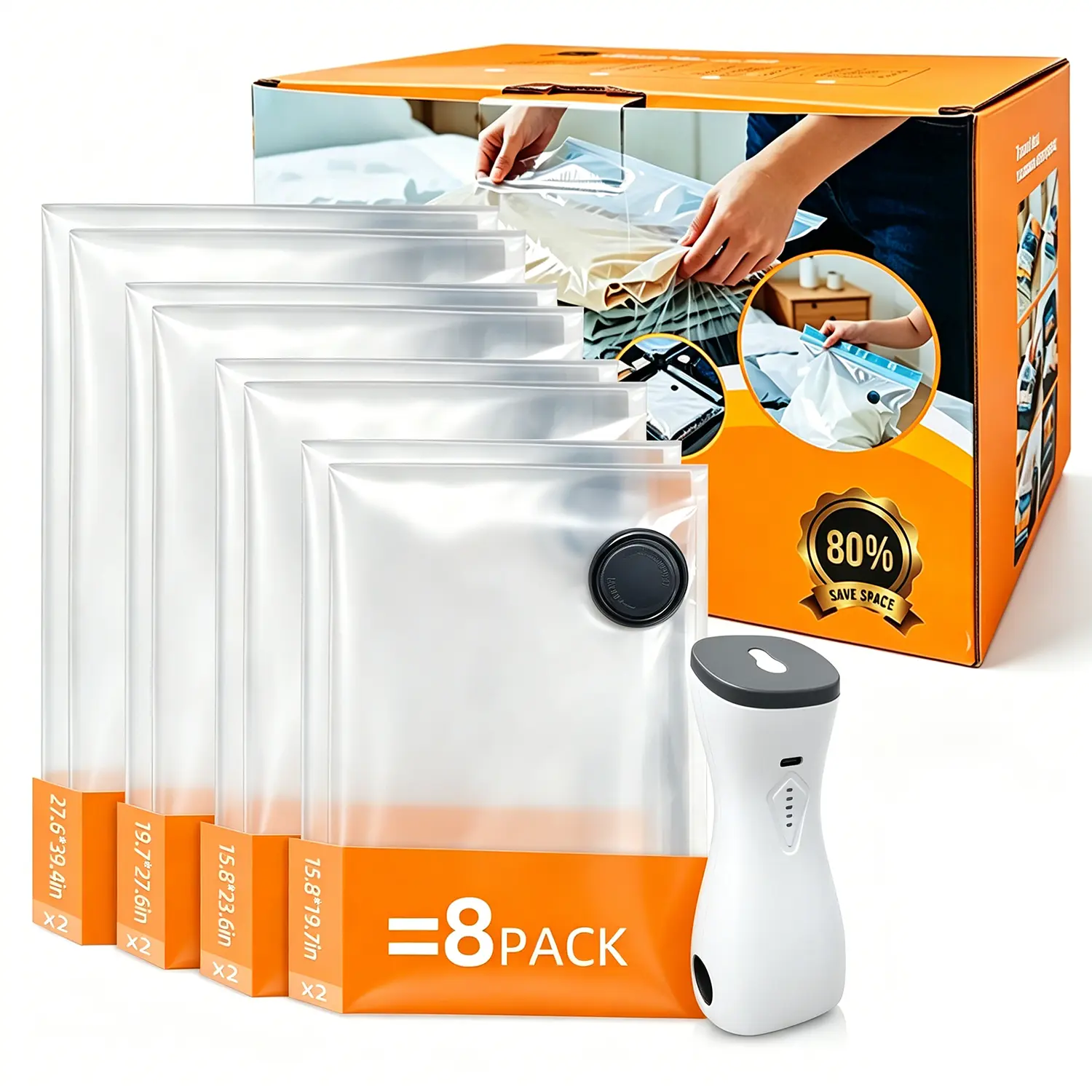 Rechargeable Pump(gray)+ 8 Bags
