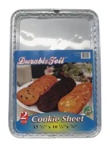 212 MAIN Disposable Aluminum Foil Cookie Sheet, 10.75x15.5 in Durable Silver Bakeware, Pack of 12