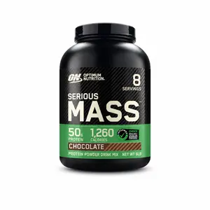 OPTIMUM NUTRITION Serious Mass High-Calorie Mass Gainer Protein Fitness Supplement Powder - chocolate Flavor, 6 lb (2.72 kg), Energy & Glutamine Protein Supplements for Metabolism Support