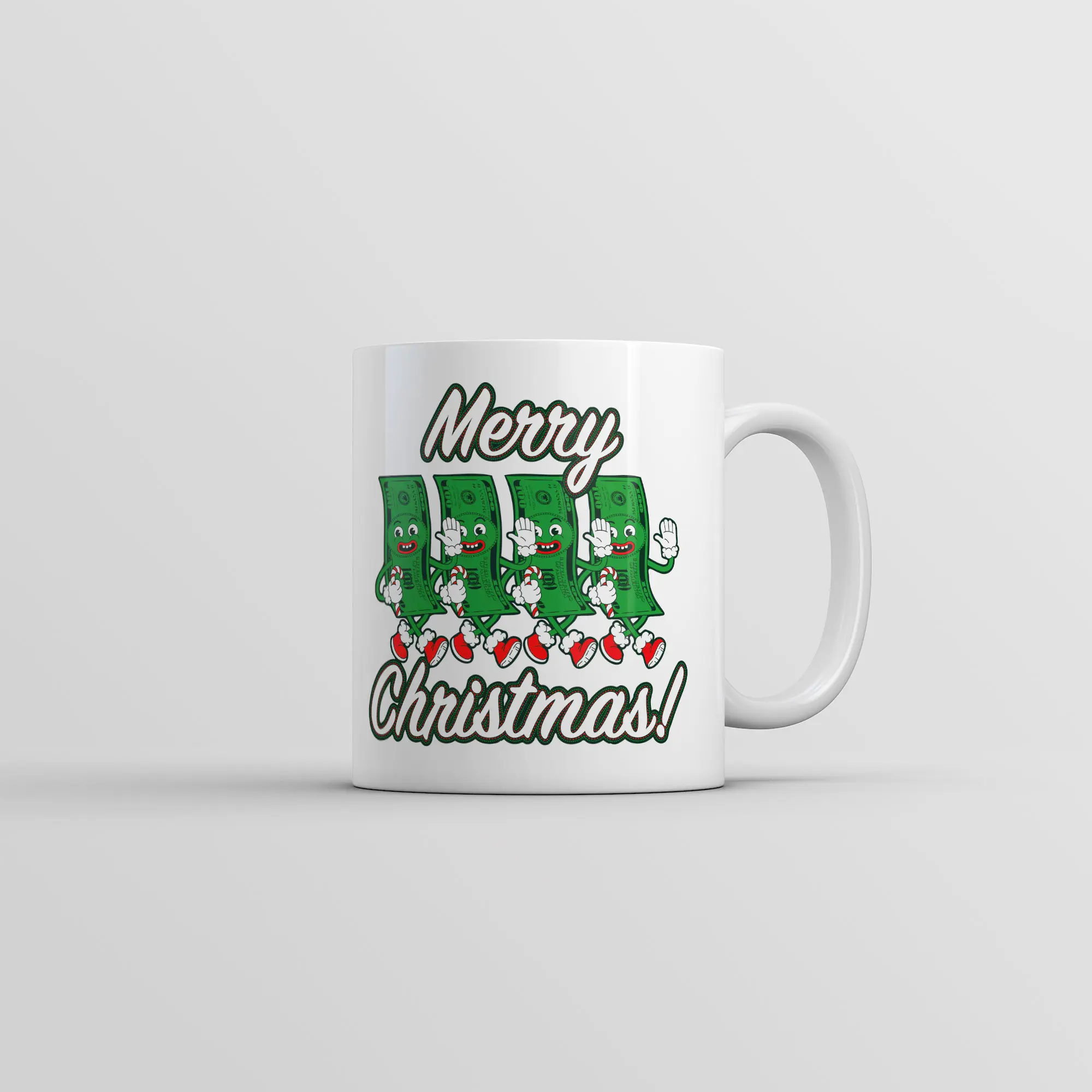 Merry Christmas Mug Funny Retro Xmas Graphic Coffee Cup - 11oz Funny Coffee Mugs Ceramic Printed Drinkware Cup