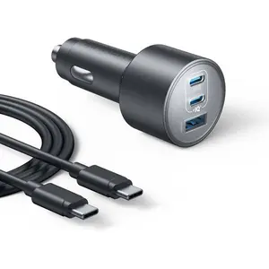 Anker iPhone 17 USB-C Car Charger, 167.5W Max 3-Port Ultra-Compact Type-C Fast Car Charger for MacBook Pro/Air, iPhone 17/16/15 Series, Samsung S25/S26, iPad Pro, AirPods and More